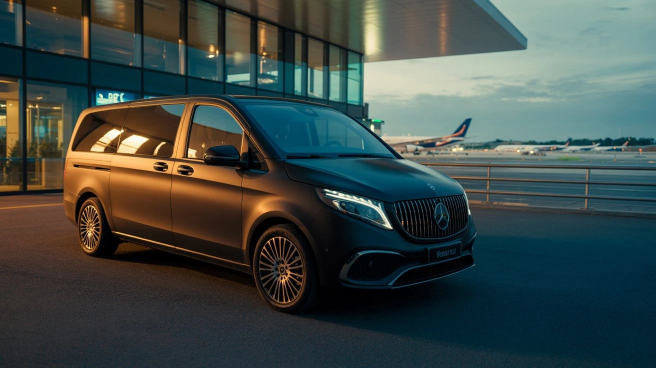 Une navette Orly Roissy en attente à l'aéroport pour un transfert rapide entre Orly et Roissy